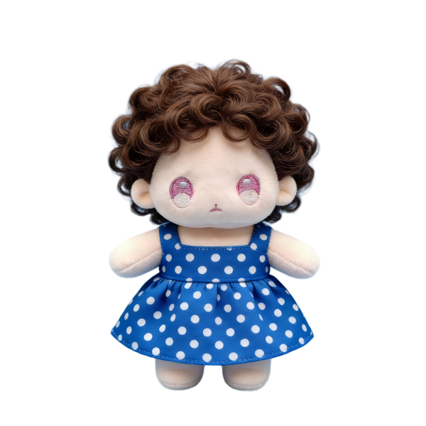 Blue Polka Dot Dress PP Cotton Doll Customized Naked Baby Plush Toy Girl Star Support Doll
